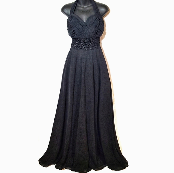 Alyce Designs Dresses & Skirts - Alyce Designs Formal Black Chiffon Lace Gown